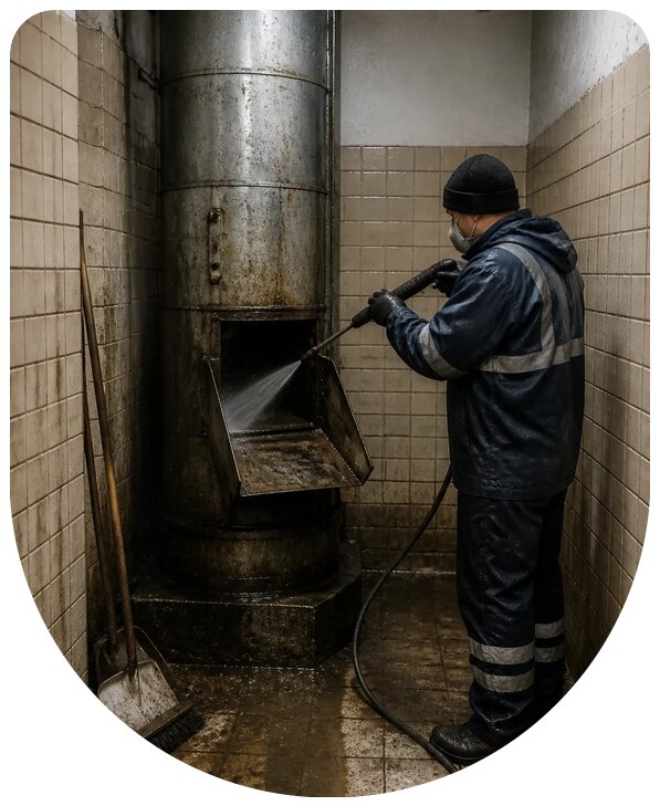 Профессиональная мойка и дезинфекция мусоропровода в Минеральных Воде